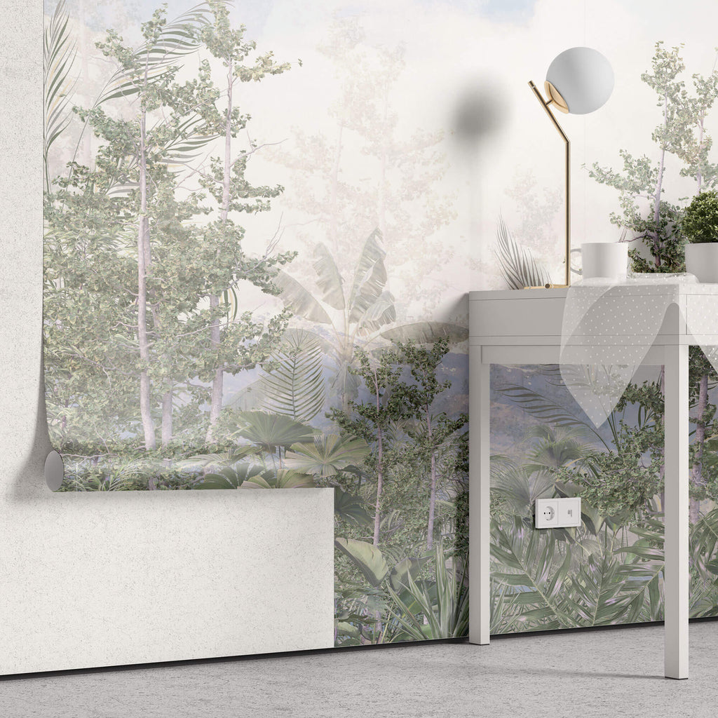 Tapet personalizat Tropical cu peisaj exotic natural - TROPICAL MOUNTAIN VIEW