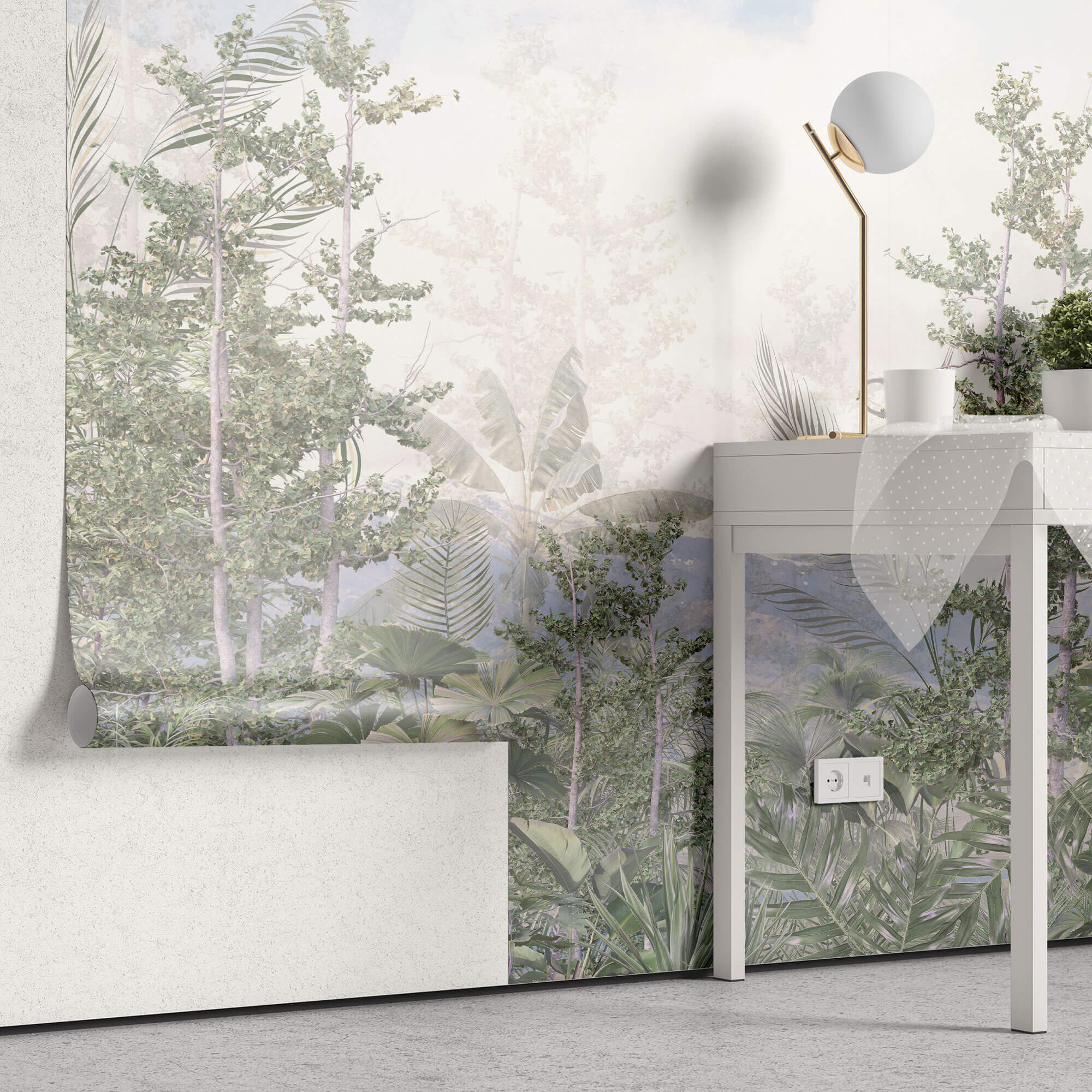 Tapet personalizat Tropical cu peisaj exotic natural - TROPICAL MOUNTAIN VIEW
