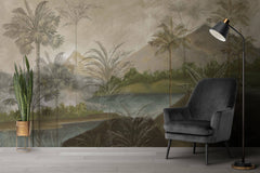 Tapet personalizat Tropical cu peisaj montan tropical - TROPICAL MOUNTAIN LANDSCAPE