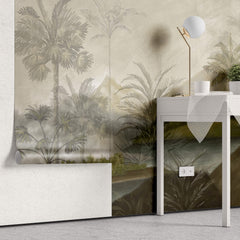Tapet personalizat Tropical cu peisaj montan tropical - TROPICAL MOUNTAIN LANDSCAPE