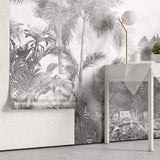 Tapet personalizat Tropical cu peisaj tropical in nuante de gri - GREYSCALE TROPICAL FOG I