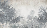 Tapet personalizat Tropical cu plante tropicale in nuante vernil gi - FADED SAGE PALMS
