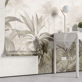 Tapet personalizat Tropical cu peisaj tropical in nuante sepia - FOGGY SEPIA JUNGLE