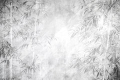 Tapet personalizat Tropical cu bambus gri - GREYSCALE BAMBOO