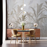 Tapet personalizat Tropical cu frunze de bananier bej - CONCRETE ABSTRACT JUNGLE