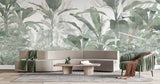 Tapet personalizat Tropical cu plante verzi si cer innorat - GREEN HUMID JUNGLE