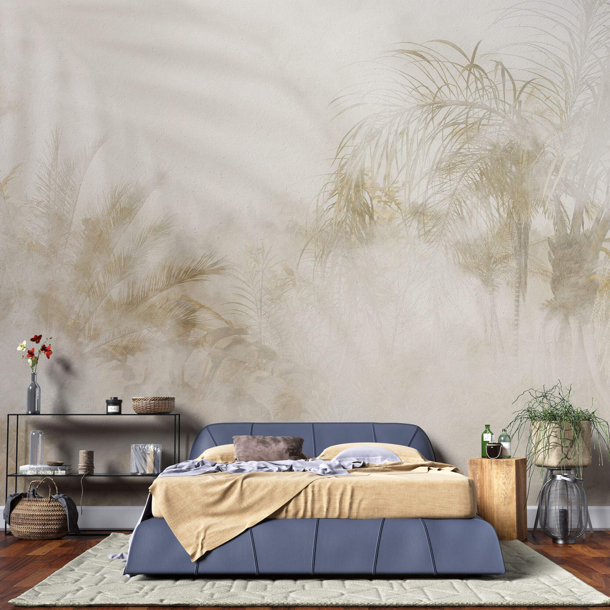 Tapet personalizat Tropical cu padure tropicala sepia aflata in ceata - EXTREME SEPIA FOG