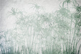 Tapet personalizat Tropical cu palmieri verzi pe un fundal texturat gri de ciment - ABSTRACT CONCRETE BAMBOO