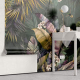 Tapet personalizat Tropical cu palmieri tropicali colorati - TROPICAL BLOSSOM