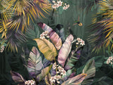 Tapet personalizat Tropical cu palmieri tropicali colorati - TROPICAL BLOSSOM