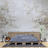 Tapet personalizat Tropical cu copaci in nuante de sepia - FICUS LYRATA