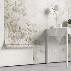Tapet personalizat Tropical cu copaci in nuante de sepia - FICUS LYRATA