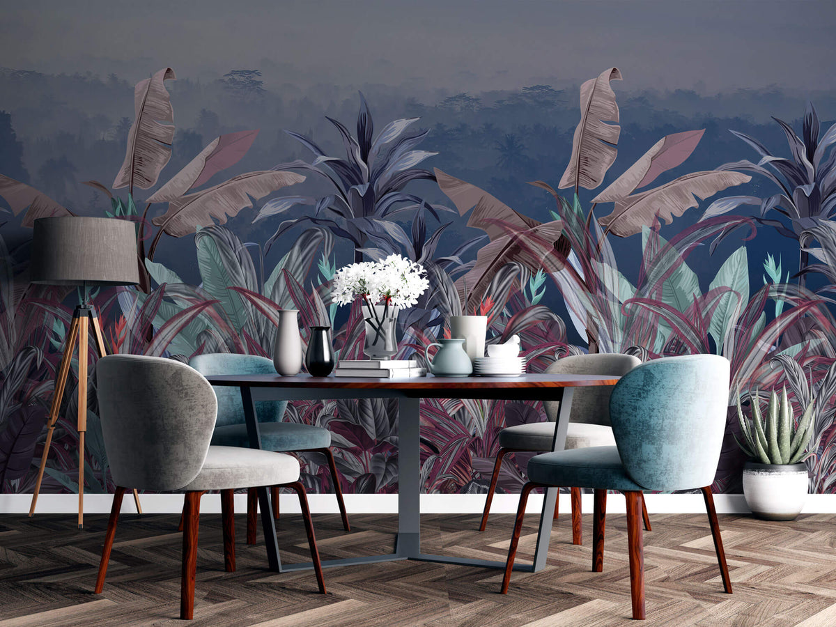 Tapet personalizat Tropical cu peisaj tropical pe timpul noptii - NIGHTFALL JUNGLE