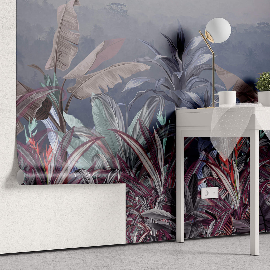 Tapet personalizat Tropical cu peisaj tropical pe timpul noptii - NIGHTFALL JUNGLE