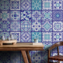 Tapet personalizat oriental cu tipare de portealn oriental chinoiserie tiles