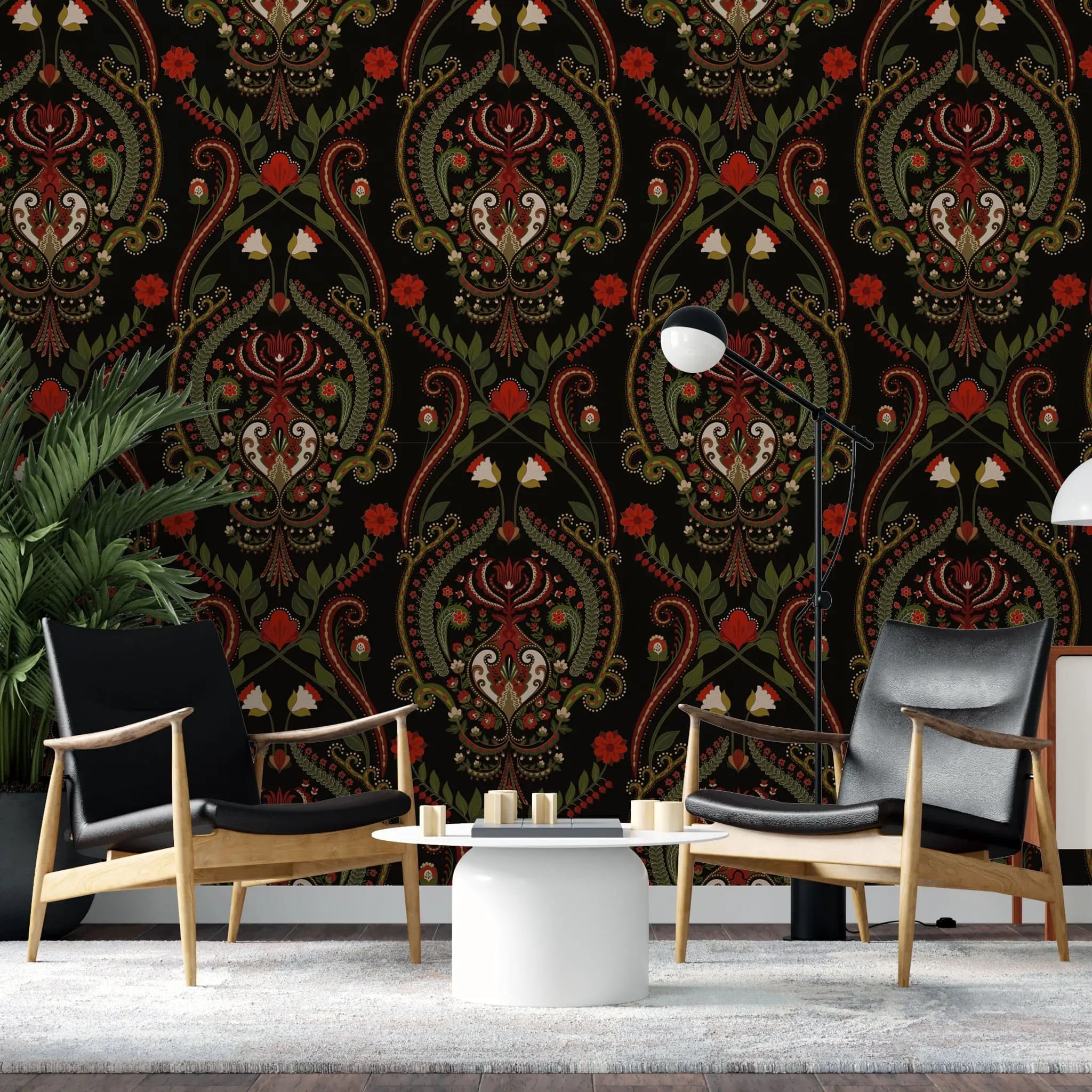 Tapet personalizat oriental cu model de inspiratie arabica damascan damask