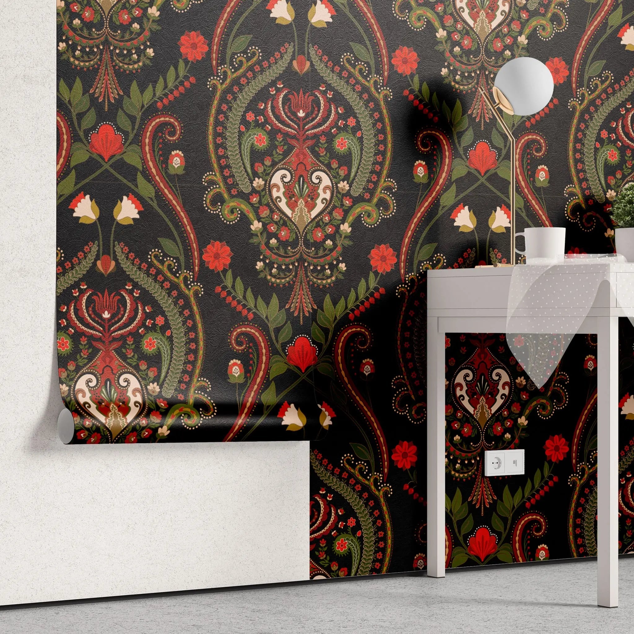 Tapet personalizat oriental cu model de inspiratie arabica damascan damask