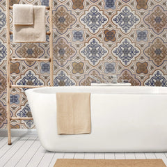 Tapet personalizat oriental cu model de inspiratie arabica damascan in nuante calde placute light damask