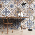 Tapet personalizat oriental cu model de inspiratie arabica damascan in nuante calde placute light damask