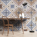 Tapet personalizat oriental cu model de inspiratie arabica damascan in nuante calde placute light damask