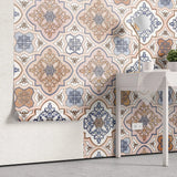 Tapet personalizat oriental cu model de inspiratie arabica damascan in nuante calde placute light damask