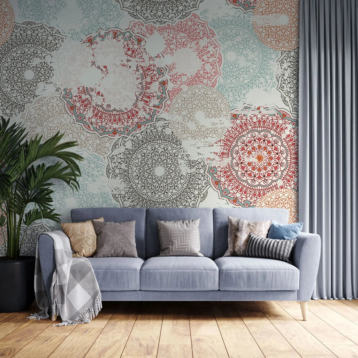 Tapet personalizat oriental cu mandale de inspiratie indiana mandala