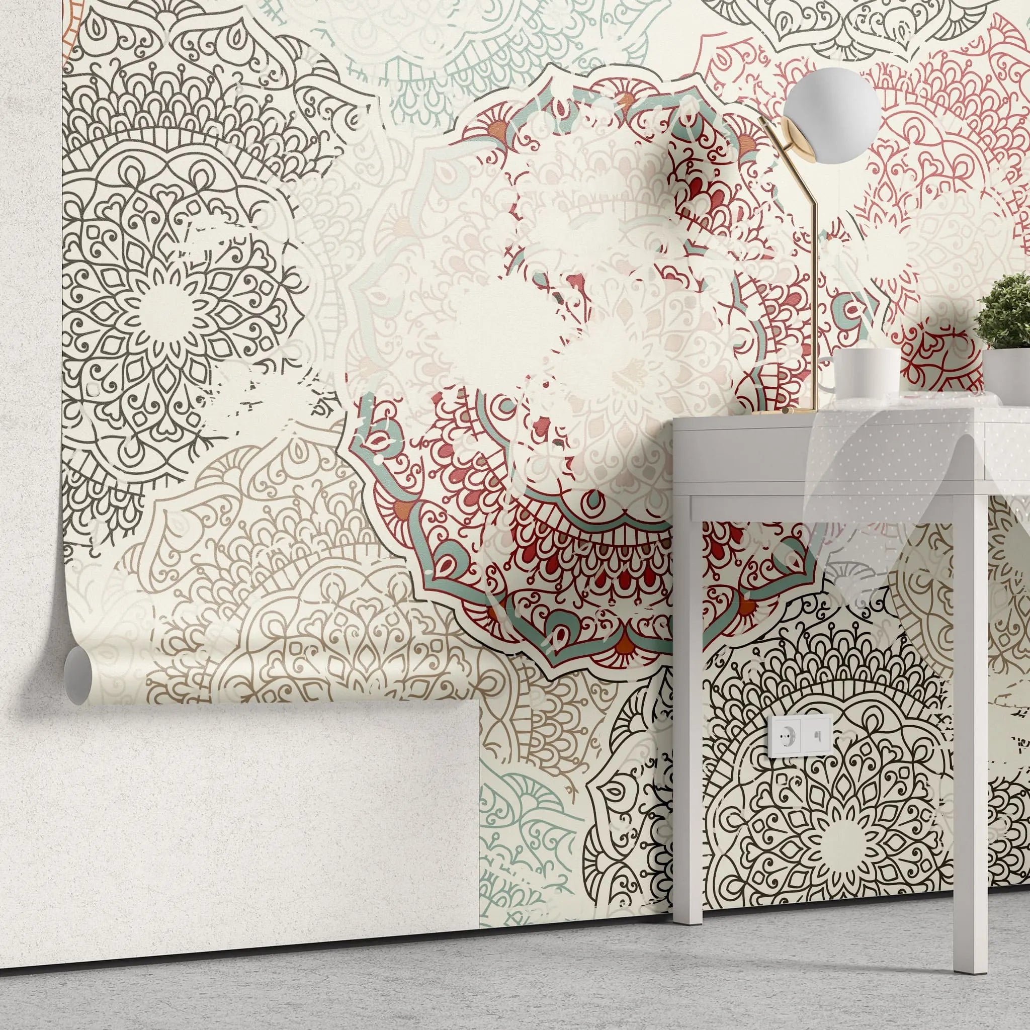 Tapet personalizat oriental cu mandale de inspiratie indiana mandala