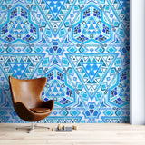 Tapet personalizat mozaic cu arabescuri marocane turoaz marocan turqoise