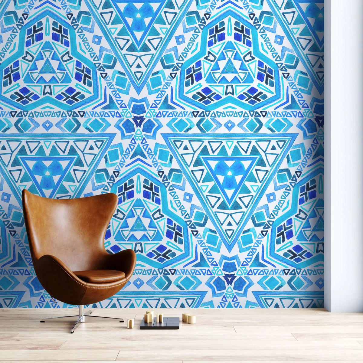 Tapet personalizat mozaic cu arabescuri marocane turoaz marocan turqoise