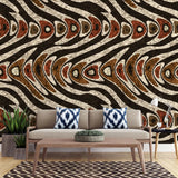 Tapet personalizat mozaic cu forme abstracte in nuante ciocolatii chocolate marble
