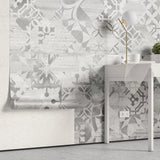 Tapet personalizat mozaic cu modele de ceramica gri grey ceramic