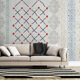 Tapet personalizat mozaic cu model aztec si ilustratii aztec doodle