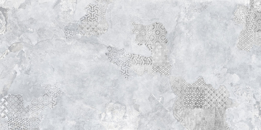 Tapet personalizat Mozaic cu fundal de ciment si insertii de mozaic - GREY CERAMIC MOSAIC