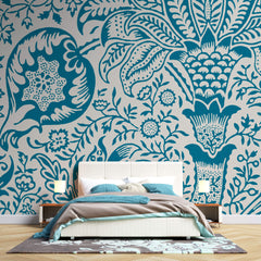 Tapet personalizat Mozaic cu model tropical de mosaic - BLUE INDIAN