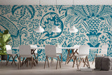 Tapet personalizat Mozaic cu model tropical de mosaic - BLUE INDIAN