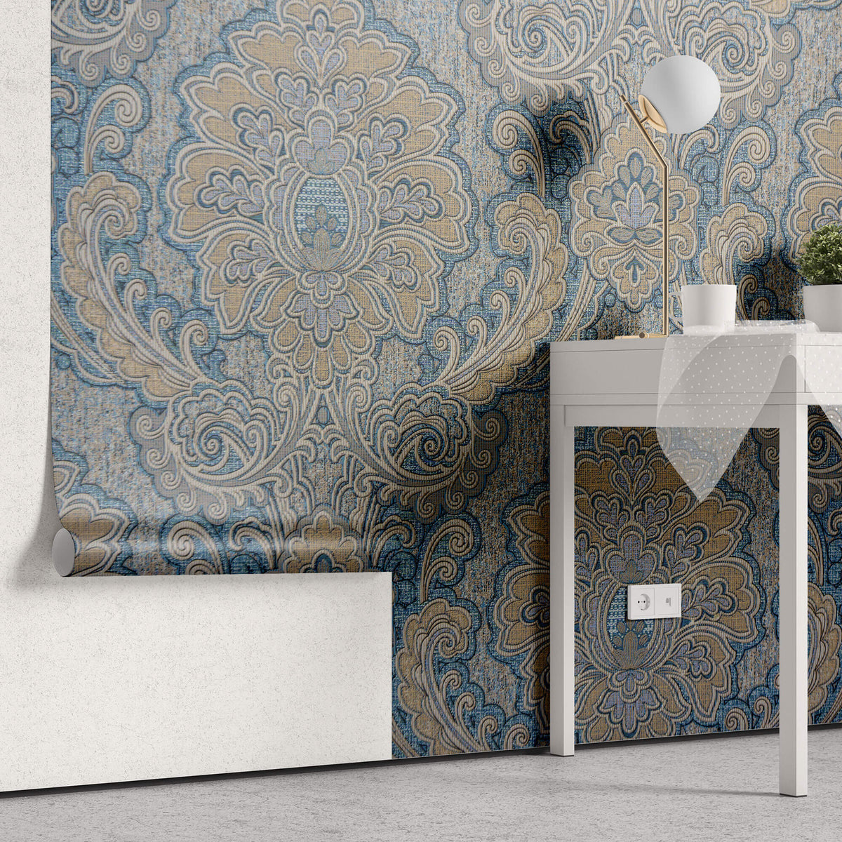 Tapet personalizat Mozaic cu model rococo damask - ROCOCO DAMASK
