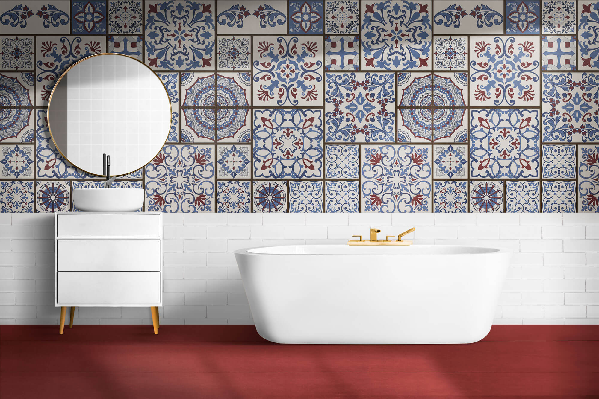 Tapet personalizat Mozaic cu elemente orientale de mozaic - ARABIC TILES