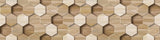 Tapet personalizat Mozaic cu mosaic ceramic 3D ce ilustreaza textura de lemn - WOOD TILES
