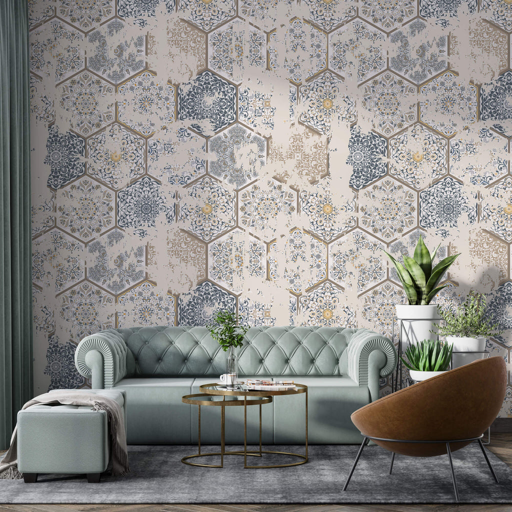 Tapet personalizat Mozaic cu mozaic in stil vintage - VINTAGE MOSAIC