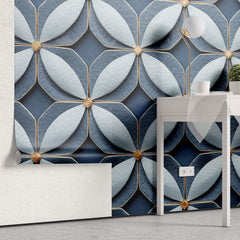 Tapet personalizat Mozaic cu elemente florale 3D - 3D FLOWER TILES