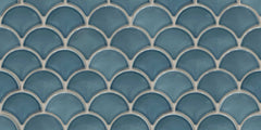 Tapet personalizat Mozaic cu mosaic ceramic albastru - BLUE SHELL MOSAIC