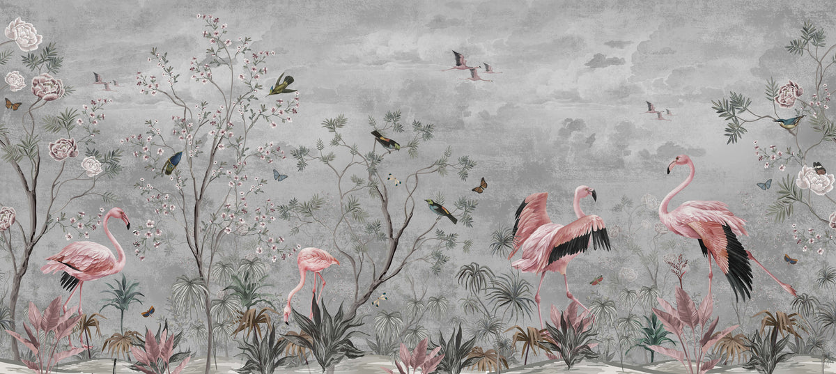 Pink Grayscale Personalised Wallpaper