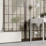 Tapet personalizat zen oriental cu usi soji in stil japonez cu panorama botanica botanic shoji