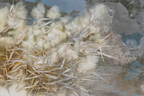 Tapet personalizat zen oriental cu stuf inflorit pe fundal de stanca stone reed