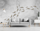 Tapet personalizat zen oriental cu pesti zen in stil japonez pe un fundal alb zen pisces