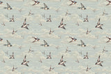 Spring Swallows Blue Personalised Wallpaper