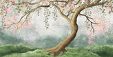 Tapet personalizat zen oriental cu infloriri delicate de cires creand o atmosfera primavaratica plina de eleganta si fragilitate cherry whispers