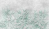 Tapet personalizat zen oriental cu frunze de bambus in nuante subtile de menta aducand o senzatie de prospetime si calm natural minty bamboo