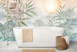 Tapet personalizat zen oriental cu un peisaj al muntelui la apus inspirand o stare de profunda liniste si o invitatie la contemplare si armonie interioara mindfulness