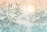 Tapet personalizat zen oriental cu un peisaj al muntelui la apus inspirand o stare de profunda liniste si o invitatie la contemplare si armonie interioara mindfulness